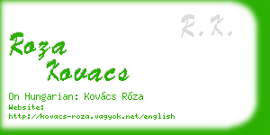 roza kovacs business card