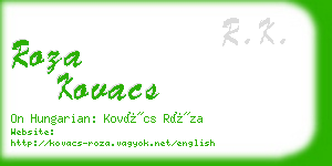 roza kovacs business card